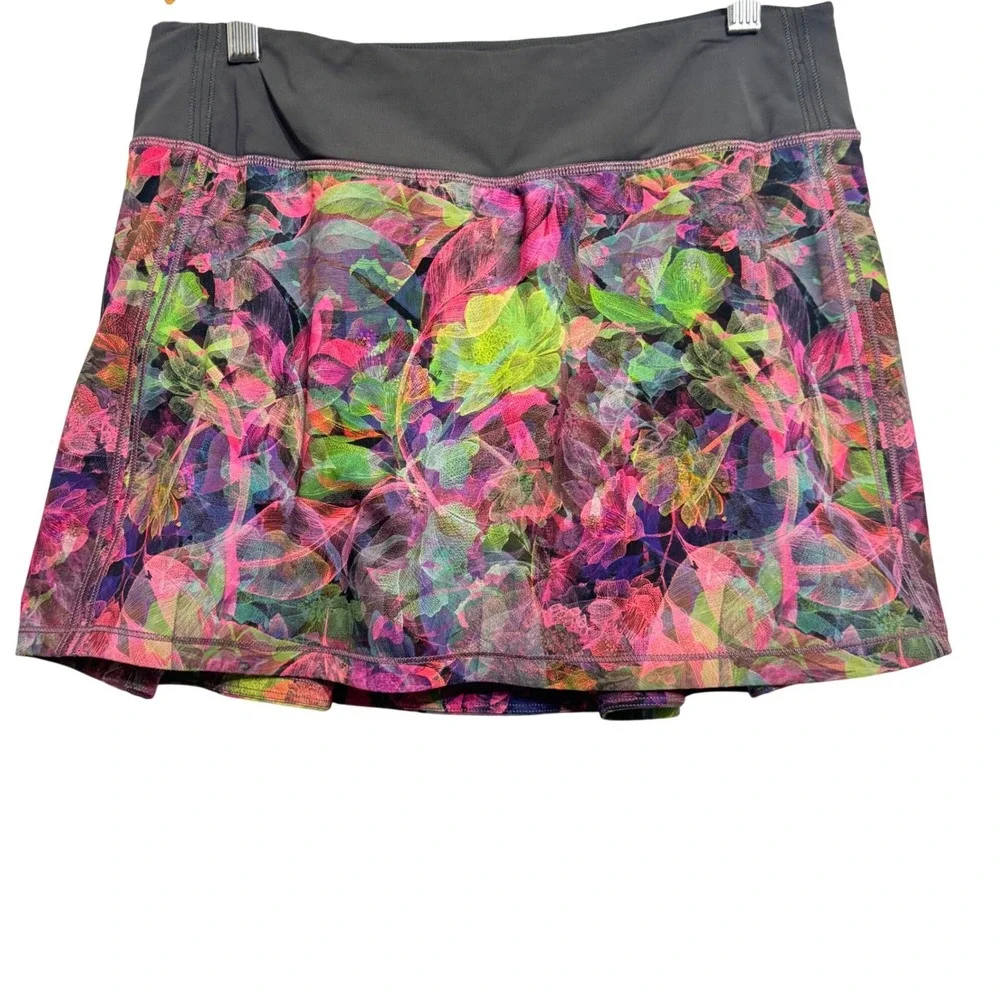 Lululemon Pace Rival‎ Skort Womens 6 Vivid Floral Tone Multi Mid-Rise